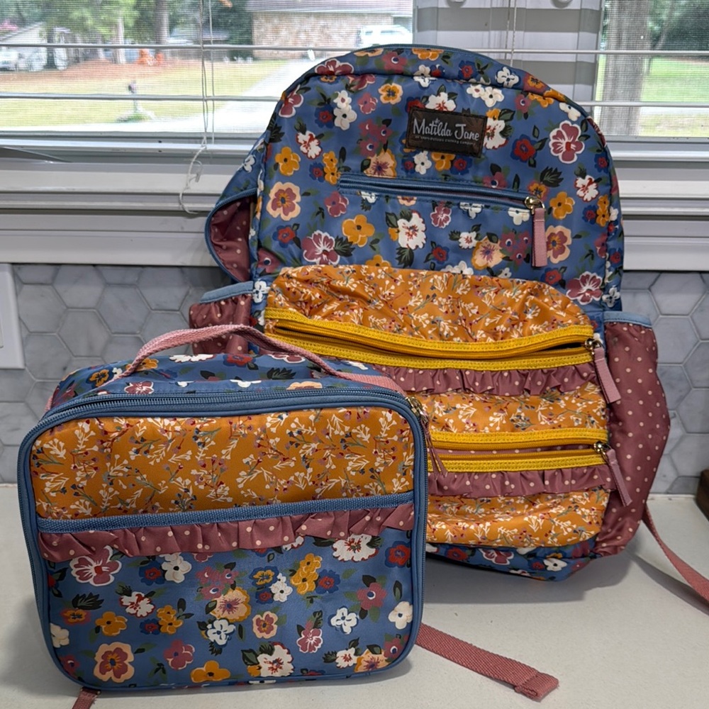 Matilda Jane Floral Backpack and Lunchbox Set